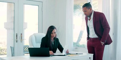 By the pool Aidra Fox is getting railed by a black guy