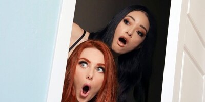 Lusty teens get involved in a rough threesome