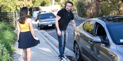 Teen with big natural tits goes up and down on a hard dick