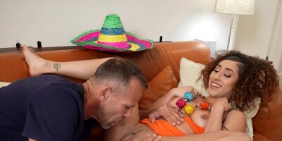 Slutty stepdaughter Kira Perez seduces big dick stepfather