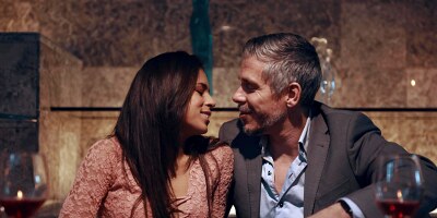 A romantic dinner with the brunette Autumn Falls isn't complete without sex