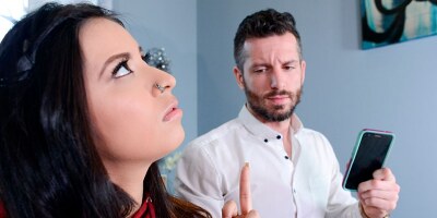 Little teen gets punished and pounded by her father figure