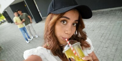 Petite ginger teen takes a hardcore pounding & facial