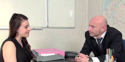 Sexy French social worker drilled by boss in the ass