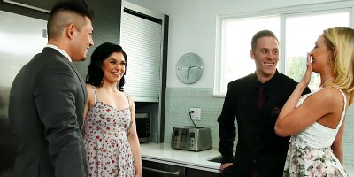 Fallon West, Richie Black and their BFF and Big Dick Friend have Hard Rough Sex in their First Date together