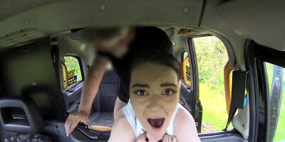 Maddison Rose pleasures bearded man in the car