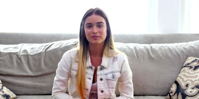 Lovely girl fucked for the first time on the camera