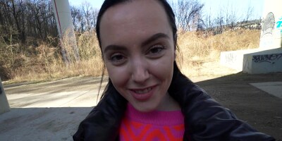 Amateur outdoor sex with brunette Zoe Doll