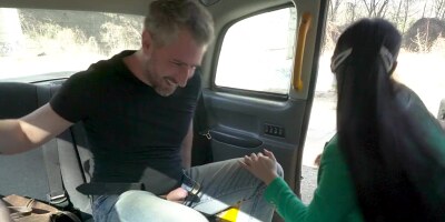 Busty Lady Gang sucks dick in the car and gets the desired fuck