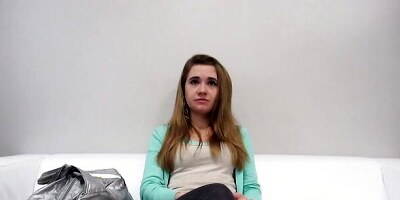 Lovely blonde chick is riding stranger's dick on a casting