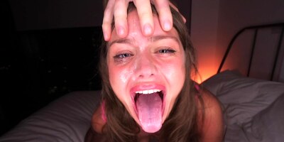 HE DELETED MY THROAT! extreme sloppy deepthroat, fuck with cum on face