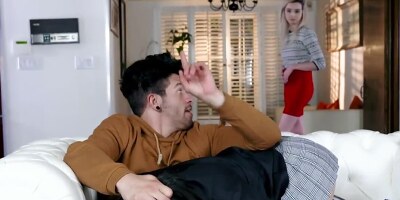 Juicy brunette sucks a hard pecker and gets fucked balls deep