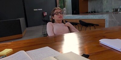 Nerd Kriss Kiss celebrates graduation with anal sex POV