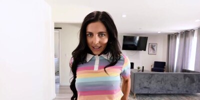 Aesthetic teen brunette Theodora Day fucked in the anal hole