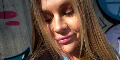 Sexy Zlata Shine with big boobs gets outdoor POV fuck