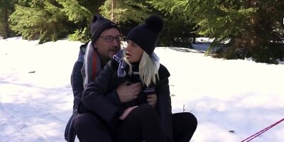 Chick with big boobs does porn with the father-in-law