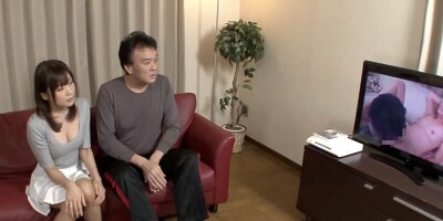 Housekeeper who got horny watching porn with her husband.