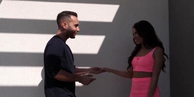 Teen obediently shoves sex toy into herself and fucks