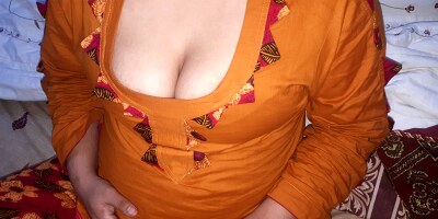 Beautiful big boobs step mom helping stepson to masturbate to down fever