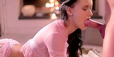 Beautiful Brunette By The Fireside - Mia Magma