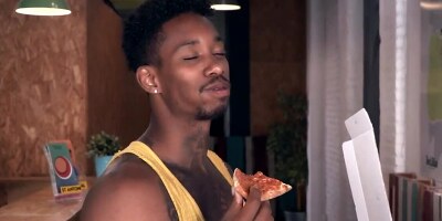 Julia De Lucia sucks a big black cock and rides it wildly