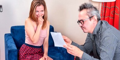 Dedicated sportsgirl pleases a teacher