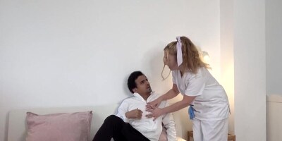 Patient fucks delightful nurse after a blowjob