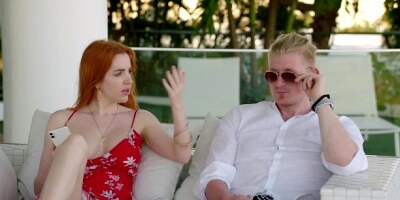 BLACKED Cheating redhead Scarlett seduces stranger at hotel