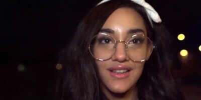 Exotic teen banged by agent near washing machine