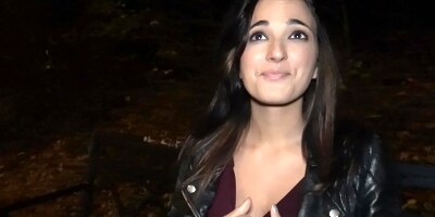 Busty Spaniard Claudia Bevel and POV outdoor amateur sex with a stranger