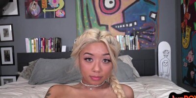 POV dirtytalking tattooed babe POV rides and deepthroats