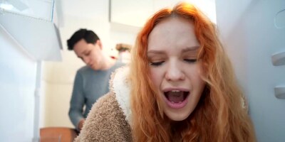 OMG I got Stuck in the Fucking Fridge and my Stepbrother Fucked me in my Pussy and Cum inside!