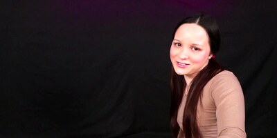 Petite brunette teen jerking off two older dicks