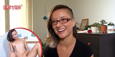 Ersties: Cute Brunette Babe Fingers Her Shaved Pussy