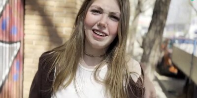 Casting agent picks up the busty teen Claudia Garcia to fool around