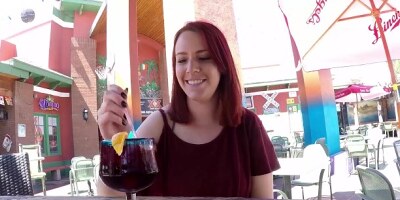 Bubbly female at flashing action