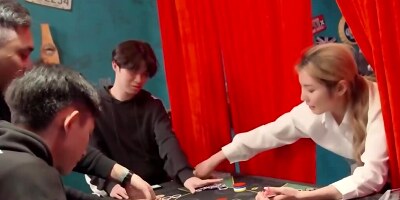 Taiwanese twat getting banged in a very kinky setting
