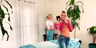 Lesbian masseuse with big tits implicates girl in sex