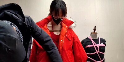 Bound Girl Walk Outside