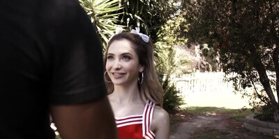 Little Blonde Cheerleader Takes It From Behind, Scene #03
