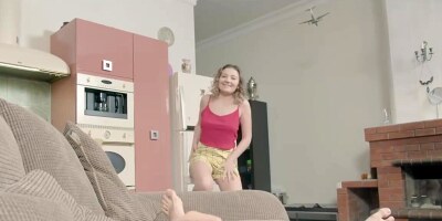 Lovely teen creampied after hot anal sex with hung guy