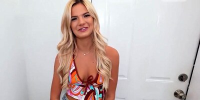 Negotiating with the naughty petite tenant Lacy Tate leads to hardcore pounding