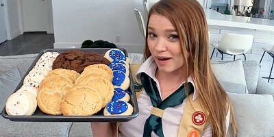 Motivated Teasing Girl Scout Cookie Girl Fucks Big Dick