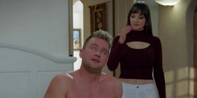 Lexi Luna helps her stepson relax by giving him a BJ