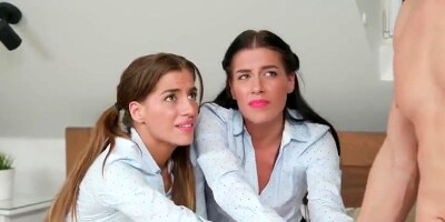 Eveline Dellai & Silvia Dellai – Bouncing Our Asses On Daddy’s Cock