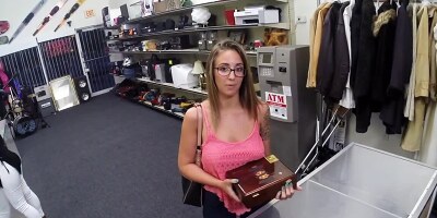 Sweet chick Layla London is being fucked at the pawn shop