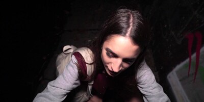 POV passionate sex with brunette teen Candie Luciani for money