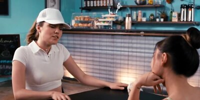 Asian teen has a romantic date with her lesbian friend