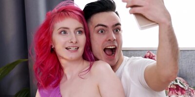 Good girl with pink hair fucks her latest client passionately