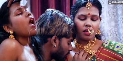 Tamil wife very 1st Suhagraat with her Big Cock husband and Cum Swallowing after Rough Sex ( Hindi Audio )